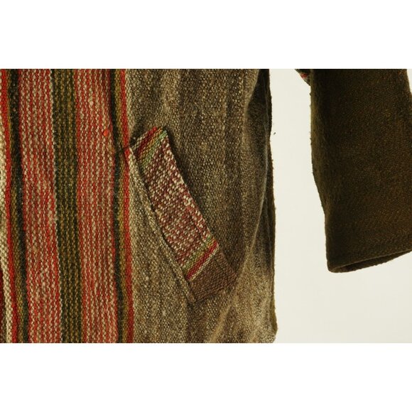 Vintage Handwoven Tweed Native Southwestern Collared Shirt Jacket Unisex - Picture 5 of 9